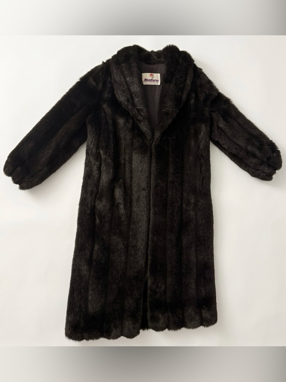 Monterey Fashions Long Black Faux Fur Long Coat - Classic Women's Outerwear - Picture 2 of 11